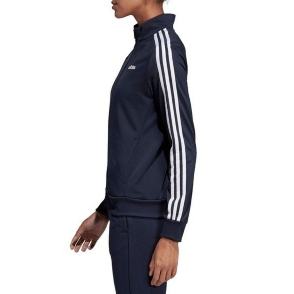 Adidas 3-Stripes Black Tricot Track Jacket XS Zip-Up Athleisure - Picture 3 of 12